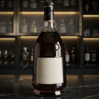 Bouteille de vin en verre transparent personnalisée de 1000 ml et 1700 ml avec bouchon en liège