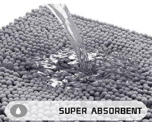 Tapis de bain épais, doux, absorbant, en chenille avec support TPR, lavable, antidérapant, tapis de salle de bain épais - Product Image 4