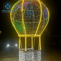 Anpu Lighting, Grand Ballon à Air Chaud LED RGB, Motif Lumineux, IP65 Étanche, Paysage Extérieur, Noël, Halloween, Mariage, Festival