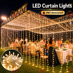 ไฟ LED สายยาวแบบกันน้ำ IP67 สำหรับงานหนัก สายใส บรรจุกาว 10 ม. 20 ม. 30 ม. ไฟตกแต่งภายนอกอาคาร แบบแขวน ตกแต่งน้ำตก - Product Image 1