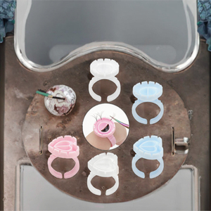 100pcs Disposable Plastic Glue Ring Set for Eyelash Extension <b>Lash</b> <b>Adhesive</b> Holder - Product Image 3