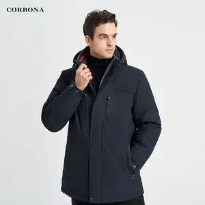 CORBONA-Veste d'Hiver pour Homme, Manteau Long en Coton de Haute Qualité, Parka Chaude, Coupe-Vent, Mode d'Affaires, Détachable en Plein Air, Nouvelle Collection