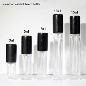 Flacon <span class=keywords><strong>de</strong></span> <span class=keywords><strong>parfum</strong></span> en verre cylindrique transparent avec bouchon en aluminium <span class=keywords><strong>argent</strong></span>é et en <span class=keywords><strong>bois</strong></span> <span class=keywords><strong>de</strong></span> hêtre et <span class=keywords><strong>de</strong></span> noyer, idéal pour les voyages – Offre spéciale - Product Image 3