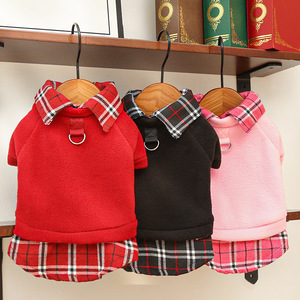 Miu Series Fleece Pet Shirt Winter Warm <b>Clothes</b> <b>For</b> Dogs <b>Cats</b> Teddy Bear Cute Animal Pattern Blue Red Size S M L - Product Image 4