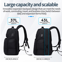 Mochila Unisex de Nailon Oxford para Negocios, Viajes, Moda, Aire Libre, Gran Capacidad, Expandible, Antirrobo, para Portátil de 16 Pulgadas