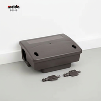 Pièges à insectes écologiques jetables en plastique solide, boîte d'appât pour le contrôle des souris dans les fermes et les pelouses, MEIDA BS01B, carré, 20-50 m²