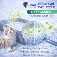 Litière pour chat en gel de silice avancé, litière cristalline pour chat avec contrôle des odeurs longue durée pour les distributeurs de produits pour animaux de compagnie