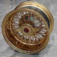 Rueda de Acero con Radios Cruzados en Dorado, Personalizada, de 13-26 Pulgadas, con Adaptador y Piezas de Desmontaje para Cadillac Fleetwood DeVille