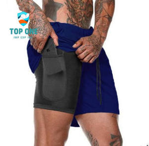 Pantalones cortos para correr TopOne para hombre, pantalones cortos de entrenamiento 2 en 1 para gimnasio de secado rápido para hombres con bolsillos para teléfono - Product Image 2