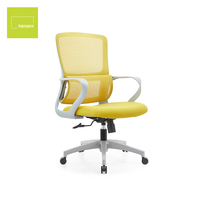 Chaise de bureau ergonomique avec accoudoirs fixes, dossier en maille, pour salle de réunion, ordinateur et personnel de bureau, avec soutien lombaire