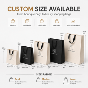 Borsa di Carta Personalizzata con Logo per Shopping di Lusso, per Cosmetici, Abbigliamento, Scarpe, Regali, Boutique, con Manico a Nastro - Product Image 2