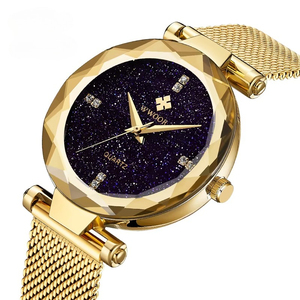 Nuevo Reloj de Cuarzo de Lujo para Mujer, Color Oro Rosa, Esfera con Diseño de Cielo Estrellado, Cristales Decorativos, Correa de Malla, Estilo Casual y Elegante - Product Image 4