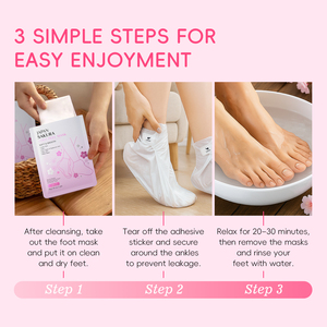 <span class=keywords><strong>Masque</strong></span> pour les pieds <span class=keywords><strong>hydratant</strong></span> et nourrissant LAIKOU Japan Sakura à l'urée et au lait de chèvre, élimination des peaux mortes et des callosités, outil de réparation des pieds, membrane - Product Image 6