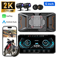 Navigation GPS étanche pour moto avec écran 6,25 pouces 2K, Carplay/Android Auto sans fil, caméras, DVR, TPMS, radar d'angle mort BSD T12A