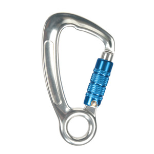 คาราบิเนอร์สำหรับปีนผาภายนอกอาคาร ขนาด 133 มม. x 76 มม. แบบล็อคอัตโนมัติสามขั้นตอน ผลิตจากอลูมิเนียมอัลลอยด์ พร้อมตัวล็อคแบบตะขอเพื่อความปลอดภัย - Product Image 1