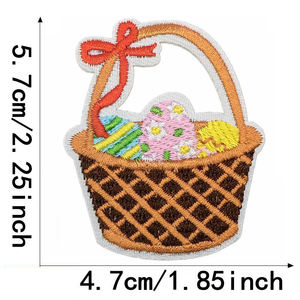 Certified Factory Custom <b>Letter</b> Cartoon Rabbit Egg Embroidered Patch Iron <b>On</b> Happy Easter Embroidered Patches For Clothing - Product Image 5