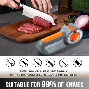 Affûteurs de couteaux professionnels 6-en-1 réglables en diamant, tungstène, acier et céramique – Outils d'affûtage manuels rapides pour la cuisine - Product Image 4