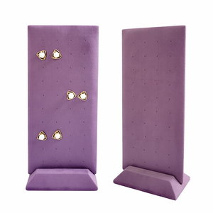 Nuovo Arrivo Espositore per Gioielli in Velluto Morbido con 40 Fori, Supporto per Orecchini <span class=keywords><strong>Rosa</strong></span>, Viola, Grigio - Product Image 3