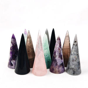 Nouveau produit Porte-bague en cristal naturel <span class=keywords><strong>Labradorite</strong></span> Quartz rose fumé Artisanat poli Décoration Cadeau en cristal pour bijoux - Product Image 2