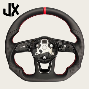 <span class=keywords><strong>Volante</strong></span> Personalizado de Cuero Semi-Perforado para <span class=keywords><strong>Audi</strong></span> S RS <span class=keywords><strong>Sline</strong></span> <span class=keywords><strong>A4</strong></span> B9, Sin Botones ni Paletas - Product Image 1