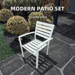 Chaises de salle à manger d'extérieur en aluminium mobilier de jardin pour patio cour loisirs - Product Image 3