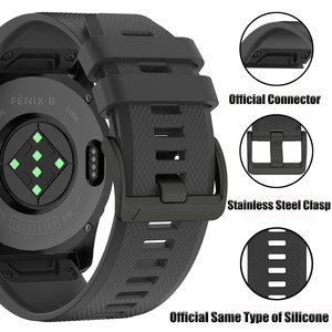 Bracelet en silicone sport 22 mm 26 mm pour Garmin <span class=keywords><strong>Fenix</strong></span> <span class=keywords><strong>5</strong></span> Plus 5x <span class=keywords><strong>Sapphire</strong></span> 6 6X 7 7X 8 8Pro Epix Pro 970 965, bracelet de montre à libération rapide - Product Image 4