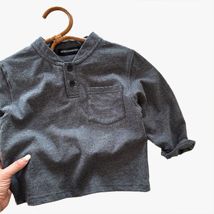 Polo décontracté à manches longues pour garçons, nouveau style, pour tout-petits et jeunes enfants, haut polyvalent, tendance, vêtement de base pour enfants - Product Image 3