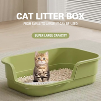 Senye Bac à litière pour chat rectangulaire en plastique, surdimensionné et à ouverture inclinée, élégant, durable, facile à nettoyer, 14-36L, grand accessoire pour chat