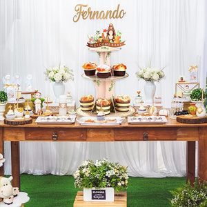 Decoraciones para Baby Shower con Temática de Bosque DAMAI, Soporte para Cupcakes de 3 Niveles, Soportes para Cupcakes con Animales de la Selva, Artículos para Fiestas con Temática Forestal - Product Image 4