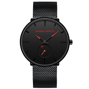 Reloj de Lujo para Hombre, Diseño Minimalista Hueco Tallado, Correa de Malla Negra, Reloj de Pulsera de Cuarzo para Negocios <span class=keywords><strong>y</strong></span> Moda - Product Image 6