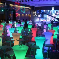 Table de bar LED en acrylique, mobilier commercial moderne, éclairage LED RGB, taille personnalisable pour cave à vin, utilisation en centre commercial, prix direct usine