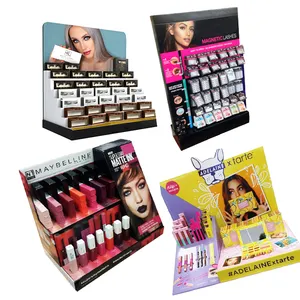 Toptan OEM karton sayaç kutusu kozmetik güzellik salonu ürün makyaj sayacı üst ekran mağaza için