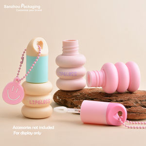 <span class=keywords><strong>5ml</strong></span> pastel Tone Lip Gloss <span class=keywords><strong>container</strong></span> mỹ phẩm Chunky chai bong bóng với Keychain - Product Image 2