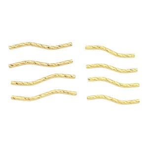 Tube courbé en forme de S en cuivre pur plaqué or véritable 14K/18K, pour connexion de bracelet, DIY, couleur inaltérable - Product Image 5