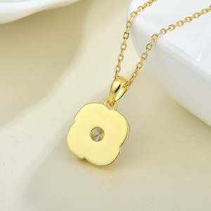 YILUN Pendentif <span class=keywords><strong>fleur</strong></span> d'été classique pour femme Zircon cubique plaqué or Pendentif à breloque en argent sterling 925 Bijoux - Product Image 4