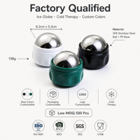 Masseur facial à glace KINWONG en acier inoxydable, boule de glace pour thérapie par le froid, rouleau facial pour resserrer les pores, fabrication OEM personnalisée, vente en gros