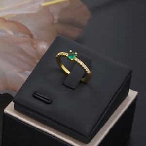 Anillo de Dedo de Latón Chapado en Oro de 24K con Circonita, Estilo Clásico, Anillo de Boda para Mujer, Venta al Por Mayor JXX - Product Image 4