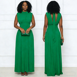 Y11089 Vestidos de Verano Modernos <span class=keywords><strong>para</strong></span> <span class=keywords><strong>Mujer</strong></span>, <span class=keywords><strong>Casuales</strong></span>, de Color Sólido, sin Mangas, Cuello Redondo, Ajustados, Verdes, Maxi Vestido, Vestido de <span class=keywords><strong>Oficina</strong></span> <span class=keywords><strong>para</strong></span> <span class=keywords><strong>Mujer</strong></span> - Product Image 1
