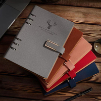 Agenda professionnel A5 relié rigide avec logo personnalisable, vente en gros, classeur coloré, planificateur à feuilles mobiles, reliure spirale, couture, cadeau