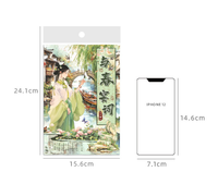 Buku Stiker PET Gaya Tiongkok Kuno Empat Musim--Stiker Tahan Air Pre-Cut Die-Cut untuk Scrapbooking & DIY