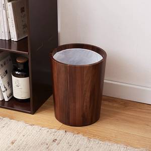 Nouvelle poubelle en bois d'acacia de style chinois couleur noyer pour la maison, l'hôtel, la maison d'hôtes, le salon, la cuisine, la salle de bain, grande capacité - Product Image 4