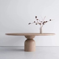 Table Ronde de Restaurant en Bois Massif Style Nordique Moderne Simple, Table Longue de Bureau Créative de Designer, Luxe Léger et Personnalité Rétro