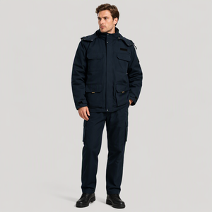 Giacca da Lavoro Invernale di Sicurezza, Uniforme Resistente con Cappuccio Imbottito, Giacca e Pantaloni Multi-Tasca per <span class=keywords><strong>Edilizia</strong></span> - Product Image 3