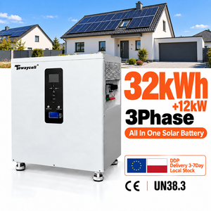 Gabinete de Almacenamiento de Baterías de Alta Capacidad de 32 kWh con Inversor Trifásico de 12 kW para Respaldo Solar y Soporte de Cargas Esenciales (Stock en la UE) - Product Image 1
