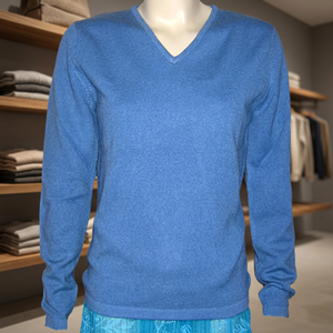 เสื้อสเวตเตอร์ไหมแคชเมียร์สำหรับผู้ชาย แขนยาว ป้องกันขนร่วง ถักแบบเรียบ ผ้าล็อตัส รุ่น LC 017 น้ำหนัก 300 กรัม 12GG - Product Image 3