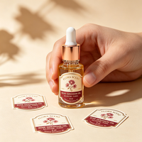 Étiquette adhésive transparente personnalisée TEDDY, étiquette de flacon cosmétique, feuille d'or transparente, autocollant pour flacon de parfum