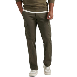 <b>Men's</b> Trendy Casual Cargo Pants Side Pockets Mid-Waist <b>Elastic</b> Waist Printed Canvas Anti-shrink 100% Cotton <b>Trousers</b> - Product Image 1