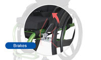 Fauteuil roulant de sport tout-terrain pour compétition, certifié CE, pour personnes handicapées, léger, manuel, cadre en aluminium, revêtement liquide vert, nylon