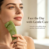 Outil de massage facial en jade naturel à 100 % avec logo personnalisé pour le lifting du visage, le décongestionnement et la revitalisation de la peau Gua Sha
