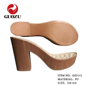 Sandalias de Tacón Alto de Moda para Mujer, de PU, con <span class=keywords><strong>Suela</strong></span> de Color Madera, Material de <span class=keywords><strong>Suela</strong></span> Premium - Product Image 5